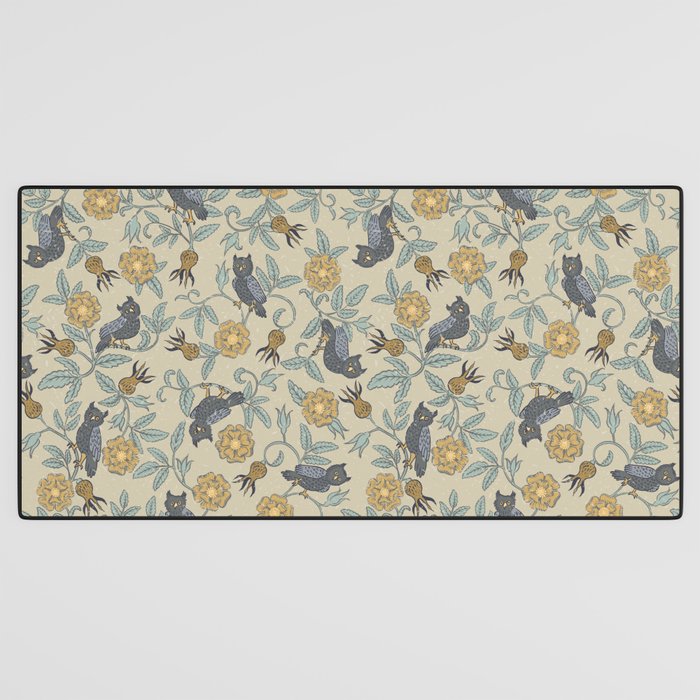 Tudor Owls in Grey Desk Mat Gallery Image 3