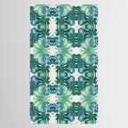 Tropical Palms, Green and Blue, Abstract Tablecloth Gallery Image 2