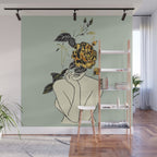 Rose Line Art  Wall Mural Gallery Image 1