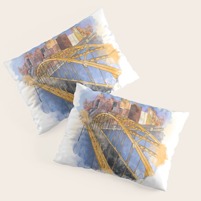 Pittsburgh Fort Pitt and Downtown Pillow Sham Gallery Image 3