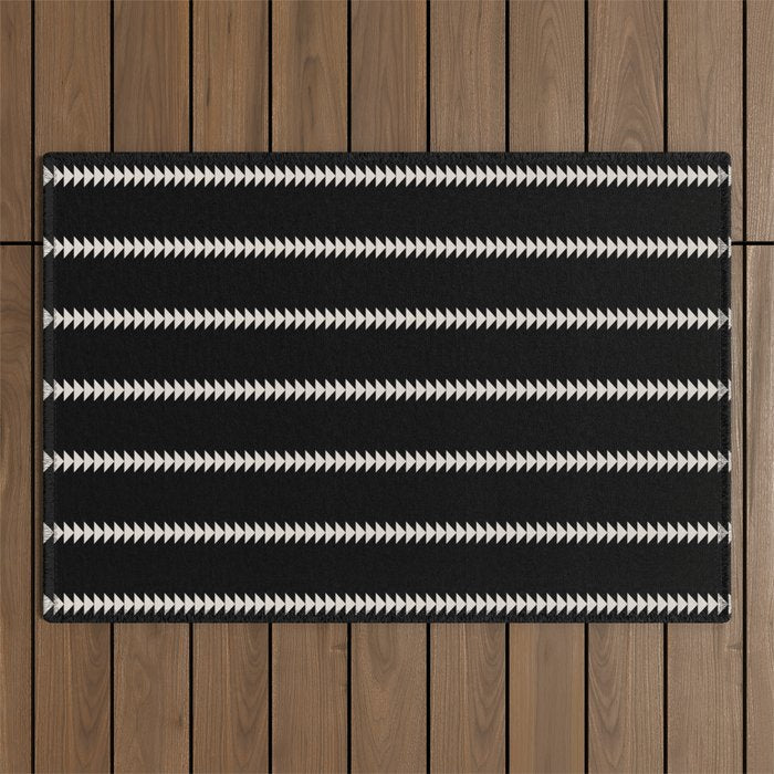 Minimal Triangles - Black & White II Outdoor Rug Gallery Image 1