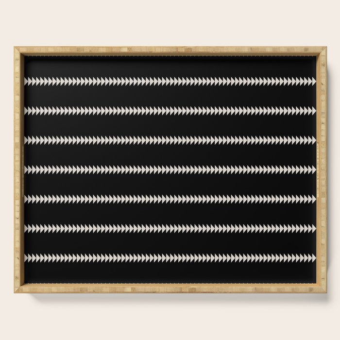 Minimal Triangles - Black & White II Serving Tray Gallery Image 1