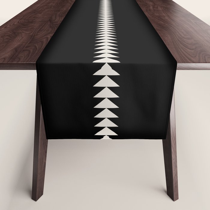 Minimal Triangles - Black & White II Table Runner Gallery Image 1