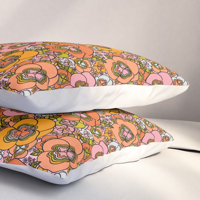 Vintage Pansy Print Pillow Sham Gallery Image 3