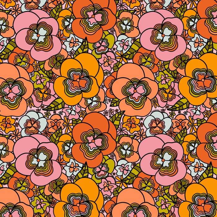 Vintage Pansy Print Coffee Mug Gallery Image 2