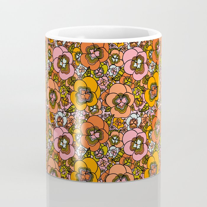 Vintage Pansy Print Coffee Mug Gallery Image 4