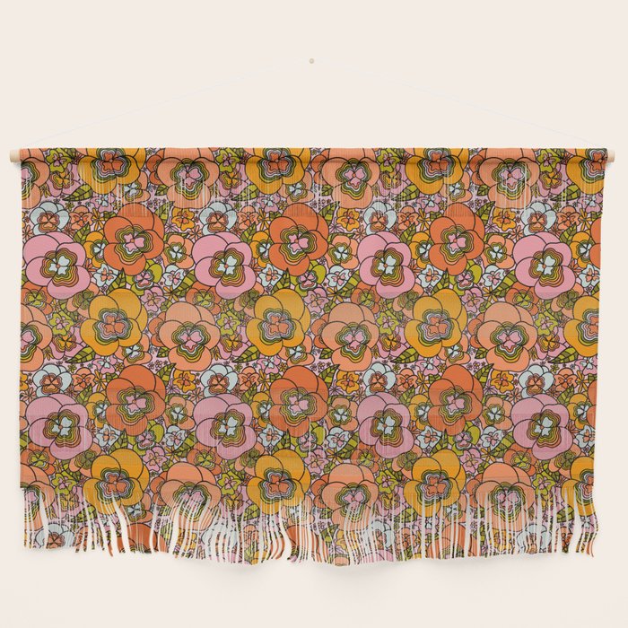 Vintage Pansy Print Wall Hanging Gallery Image 1