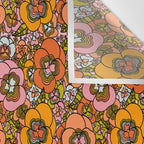 Vintage Pansy Print Wall Tapestry Gallery Image 3