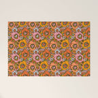 Vintage Pansy Print Welcome Mat Gallery Image 1