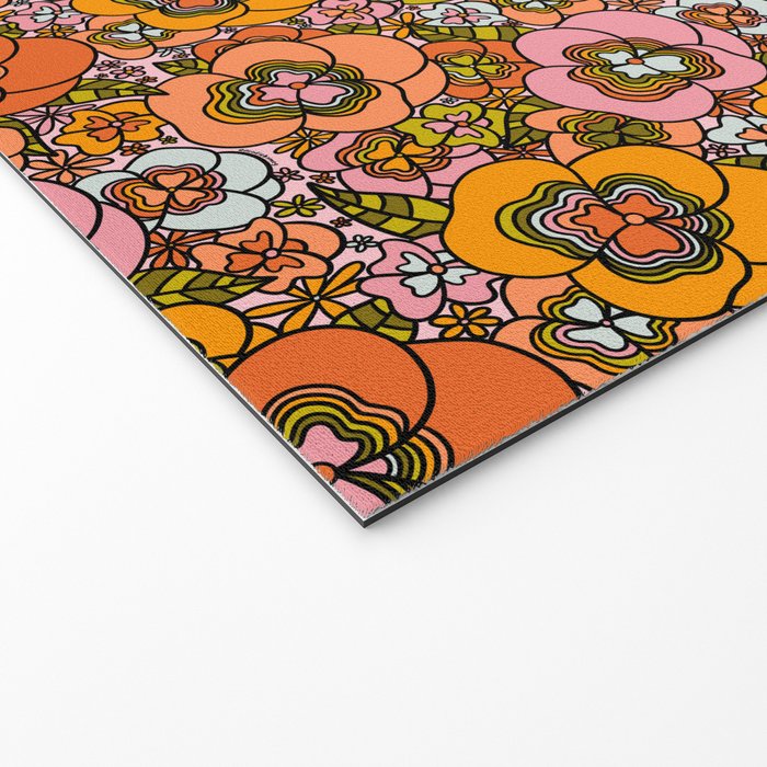 Vintage Pansy Print Welcome Mat Gallery Image 2