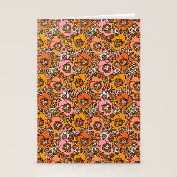Vintage Pansy Print Stationery Card Gallery Image 2