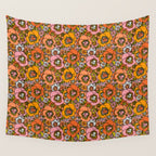Vintage Pansy Print Wall Tapestry Gallery Image 4