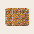 Vintage Pansy Print Bath Mat Gallery Image 1