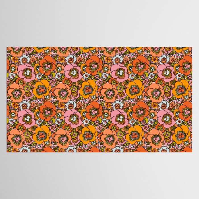 Vintage Pansy Print Tablecloth Gallery Image 2