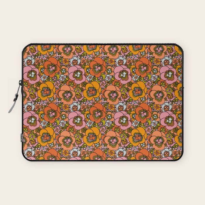 Vintage Pansy Print Laptop Sleeve Gallery Image 1