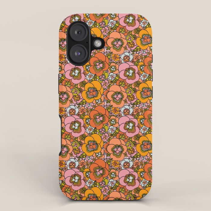 Vintage Pansy Print iPhone Case Gallery Image 1