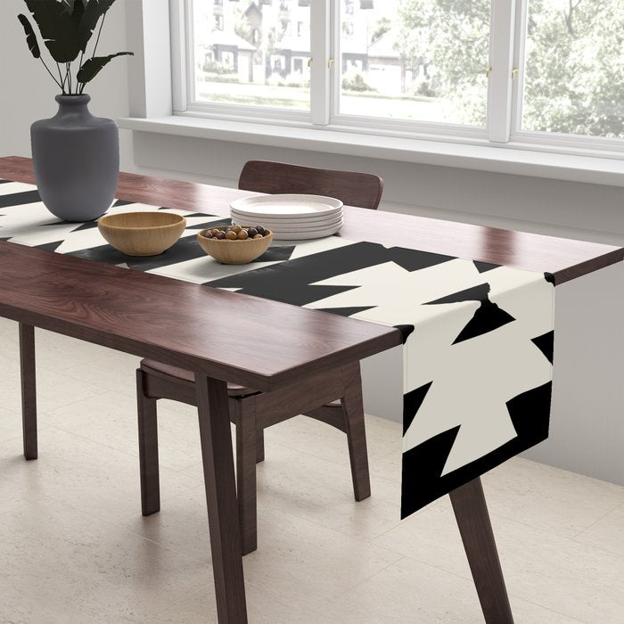 Southwestern Minimalism - Black Neutral Beige Table Runner Gallery Image 2