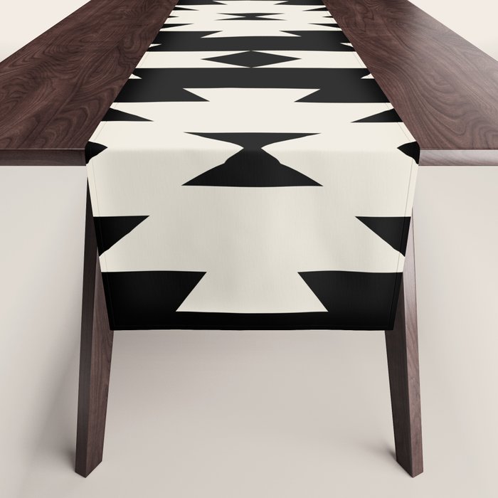 Southwestern Minimalism - Black Neutral Beige Table Runner Gallery Image 1