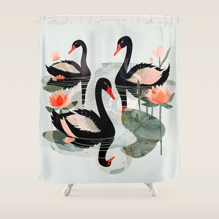 Black Swans Shower Curtain Gallery Image 1