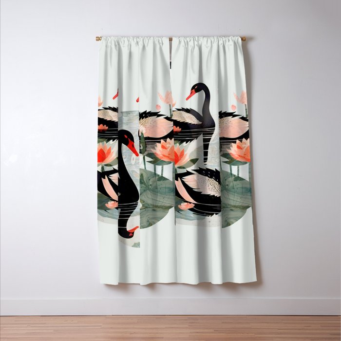 Black Swans Window Curtain Gallery Image 3