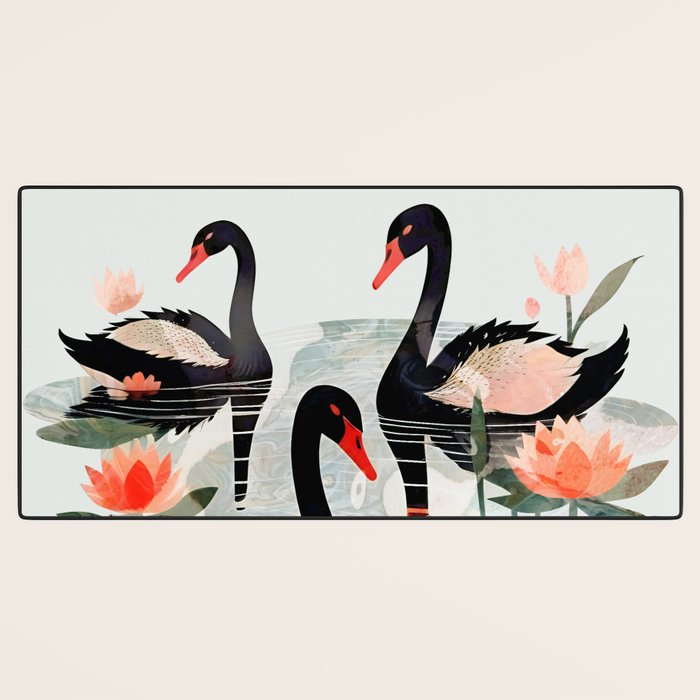 Black Swans Desk Mat Gallery Image 3