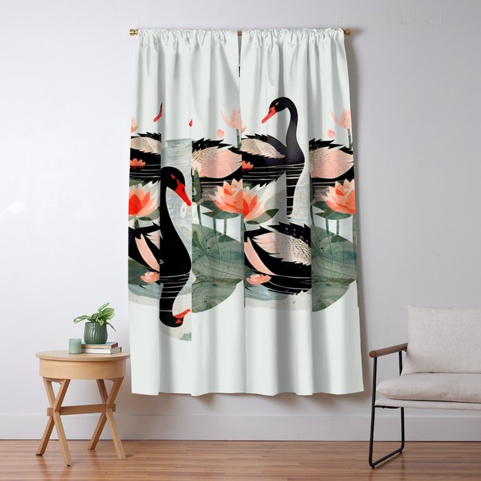 Black Swans Window Curtain Gallery Image 5