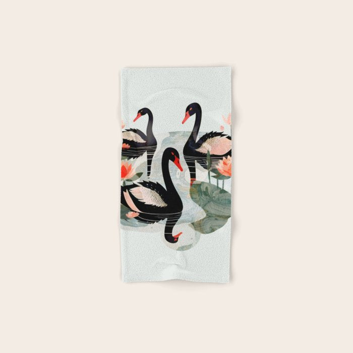 Black Swans Bath Towel Gallery Image 1