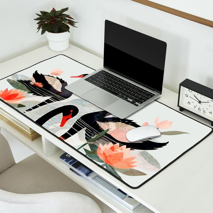 Black Swans Desk Mat Gallery Image 2
