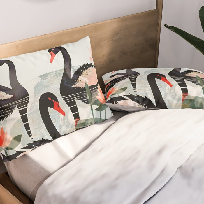 Black Swans Pillow Sham Gallery Image 2