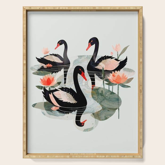 Black Swans Serving Tray Gallery Image 1