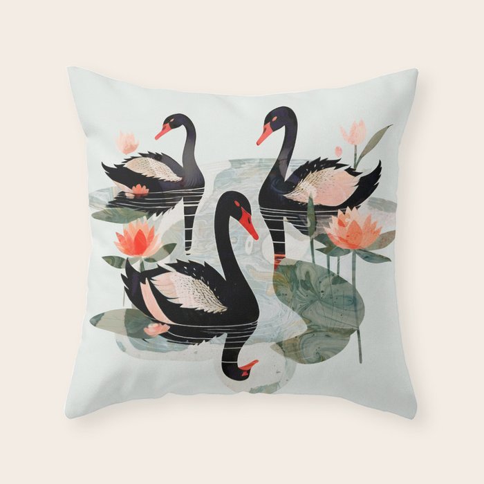 Black Swans Throw Pillow Gallery Image 6