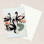 Black Swans Stationery Card Gallery Image 2