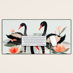 Black Swans Desk Mat Gallery Image 1