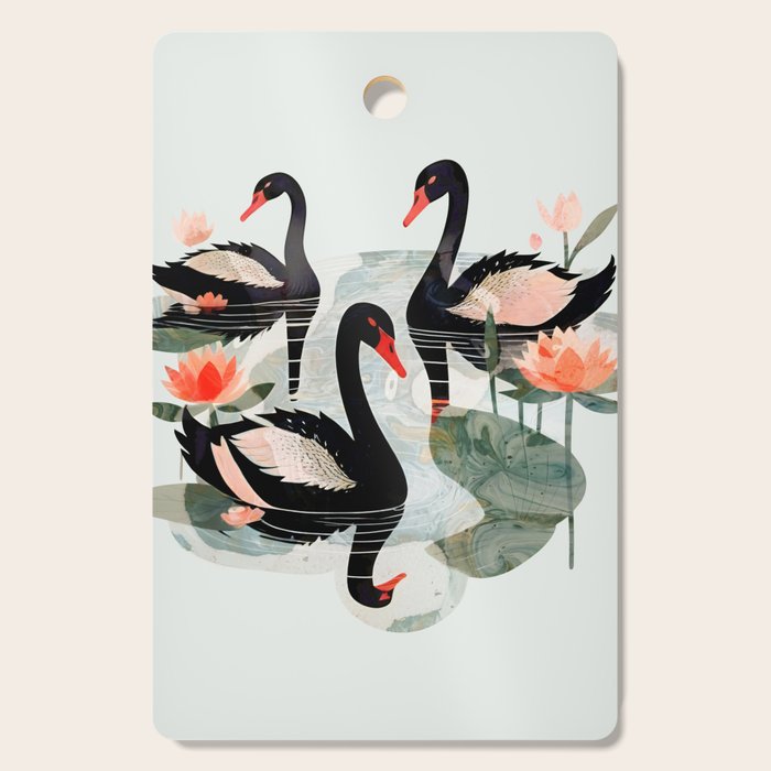 Black Swans Cutting Board Gallery Image 1