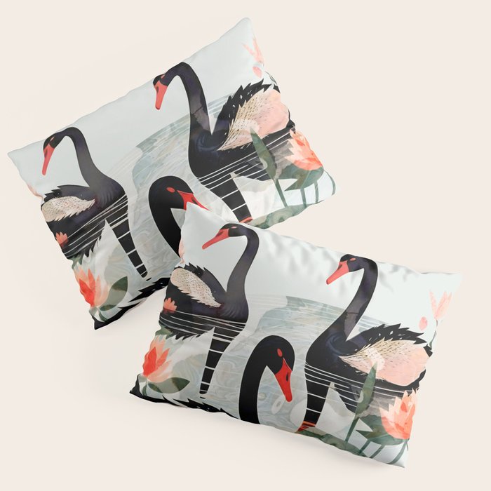 Black Swans Pillow Sham Gallery Image 1