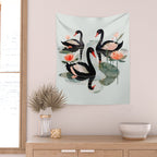 Black Swans Wall Tapestry Gallery Image 2