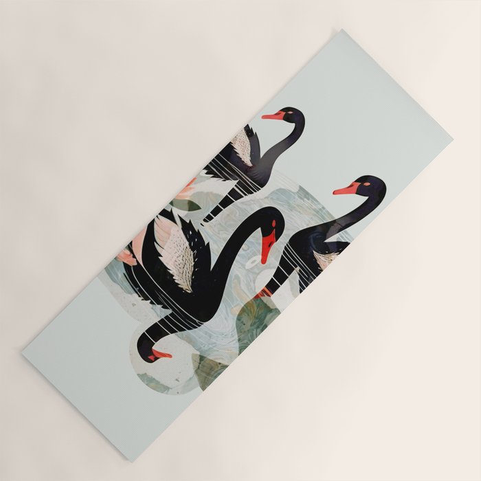 Black Swans Yoga Mat Gallery Image 1