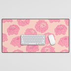 Zinnias in pink Desk Mat Gallery Image 1
