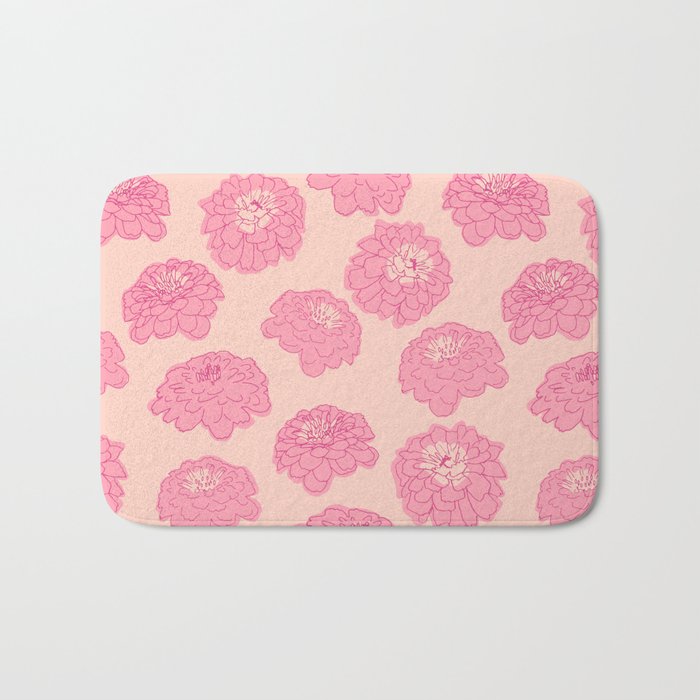 Zinnias in pink Bath Mat Gallery Image 1
