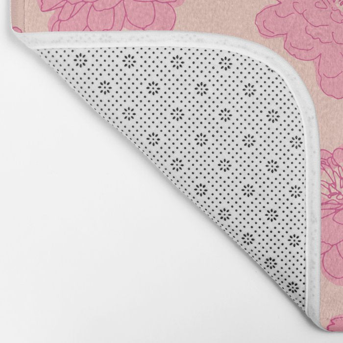 Zinnias in pink Bath Mat Gallery Image 2