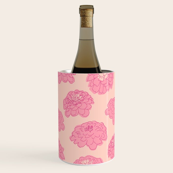 Zinnias in pink Wine Chiller Gallery Image 2