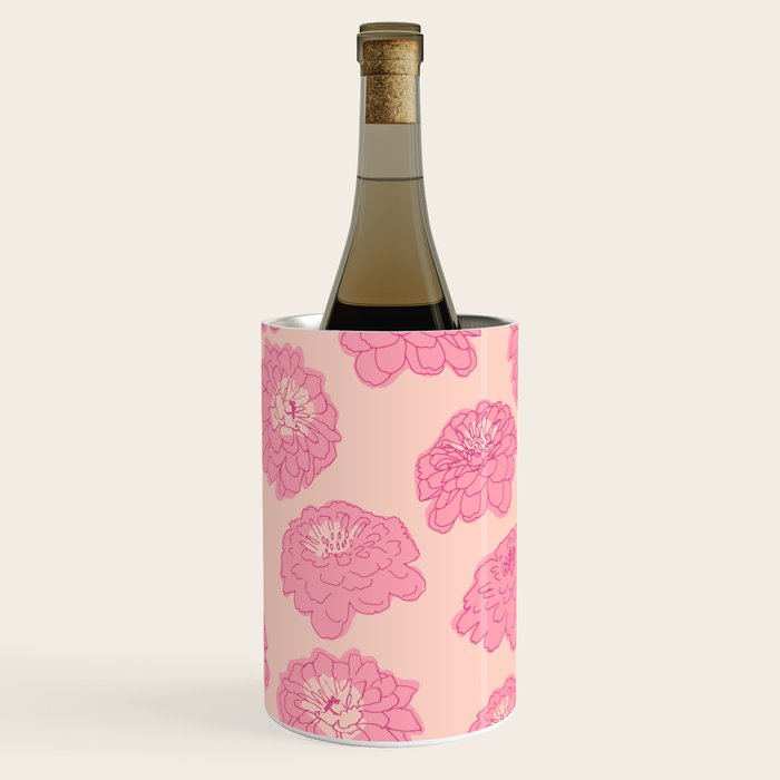 Zinnias in pink Wine Chiller Gallery Image 3