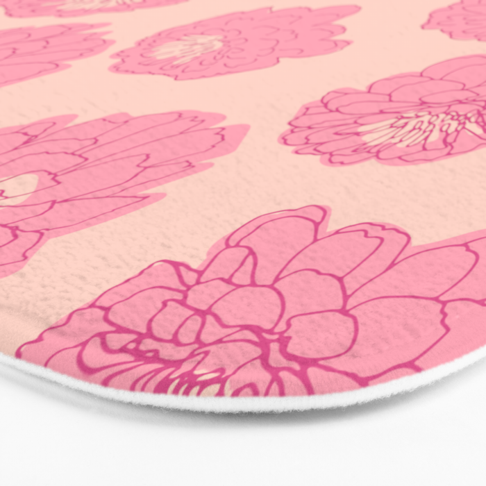 Zinnias in pink Bath Mat Gallery Image 3