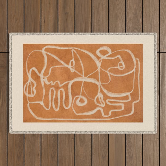 Abstract line art 205 Outdoor Rug Gallery Image 1