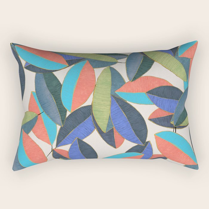 Tropical Ficus leaves #botanic Rectangular Pillow Gallery Image 2