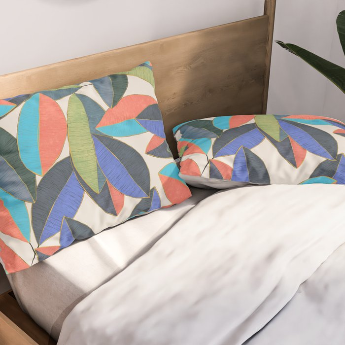 Tropical Ficus leaves #botanic Pillow Sham Gallery Image 2