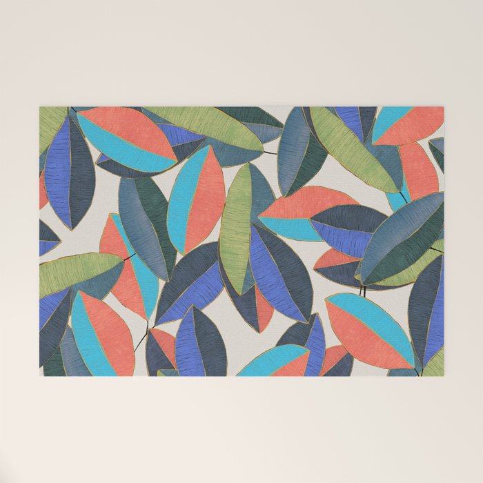 Tropical Ficus leaves #botanic Welcome Mat Gallery Image 1