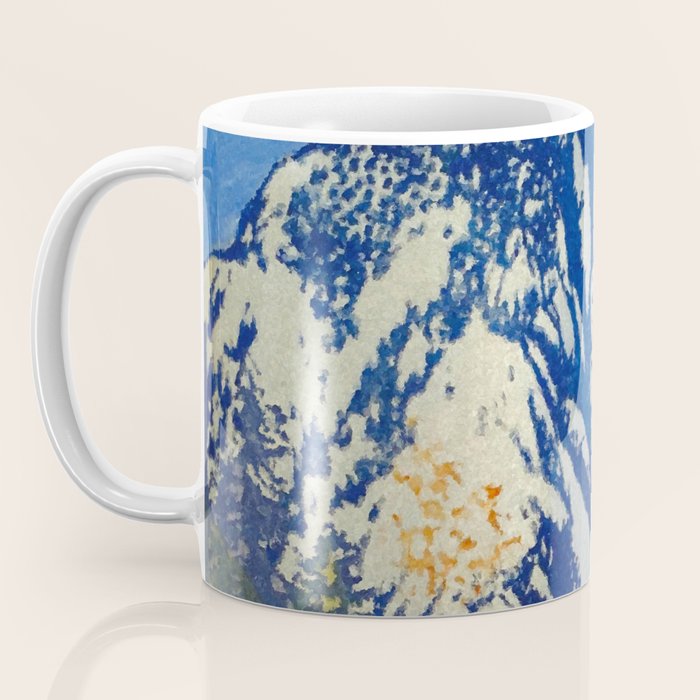  A Departure I - Mountain & Forest Nature Ukiyo Landscape in Blue, Green & Grey Coffee Mug Gallery Image 3