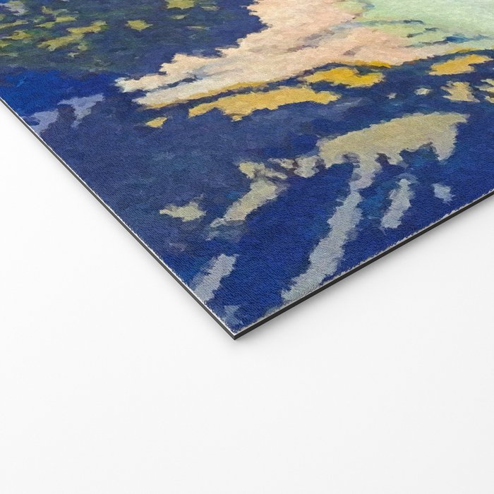  A Departure I - Mountain & Forest Nature Ukiyo Landscape in Blue, Green & Grey Welcome Mat Gallery Image 2