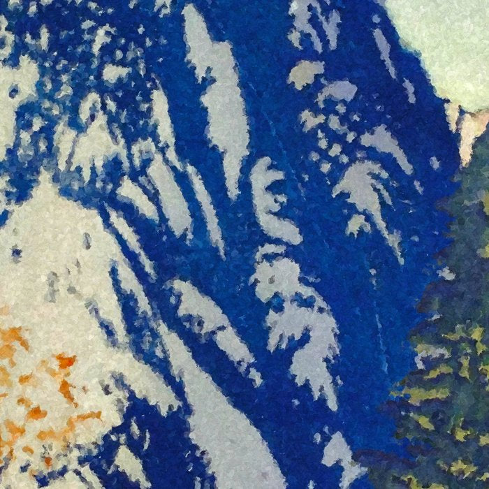  A Departure I - Mountain & Forest Nature Ukiyo Landscape in Blue, Green & Grey Coffee Mug Gallery Image 2